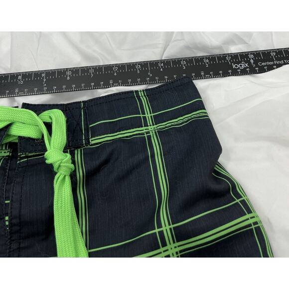 OP Ocean Pacific Men Board Shorts Adult Sm (28-30) Blue Green Plaid Swim Trunks - Picture 7 of 7